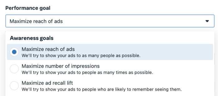 Maximize Reach or Impressions